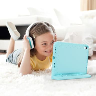 ProCase Kids Case for iPad A16 11th Generation 2025/iPad 10th Generation 2022 with Pencil Holder, iPad 11/10 Case Shockproof Lightweight Cover with Stand Convertible Handle for Children -Aqua - Image 7