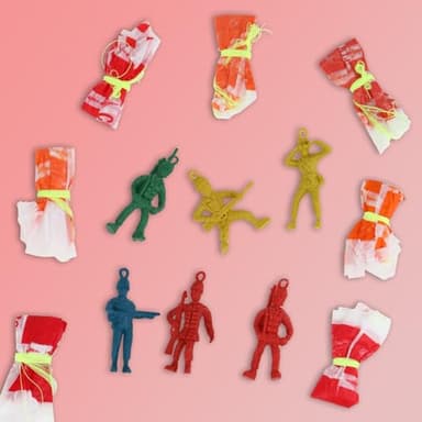 Manmel 40PCS Parachute Toy, Outdoor Flying Toy for Kids 3 4 5 6 7 8 9, Mini Paratroopers Army Parachute Flying Throwing Outside Toys for Toddlers, Boys, Girls, Party Favors, Goodie Bag Stuffers - Image 3