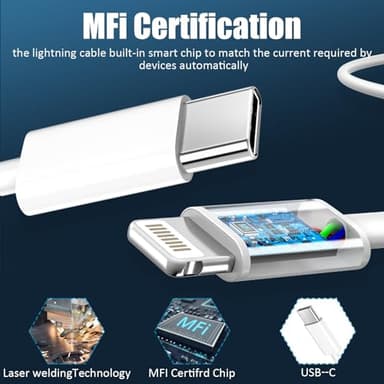 iPhone 14 13 12 11 Charger Fast Charging[MFi Certified],10Ft Extra Long USB C to Lightning Cable Cord & 30W USB C iPhone Charger Type C Chargers for iPhone 14/13/12/11 Pro Max,Plus,Mini,Pro/XS/SE/iPad - Image 5