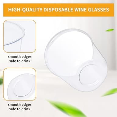 120 Pcs Disposable Stemless Glasses 12oz Plastic Cups Disposable Cold Party Drinking Cups Wine Glasses for Meeting Weddings Birthdays Cocktail Christmas Party Supplies (Clear - Image 5