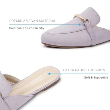 MUSSHOE Mules for Women Flats Comfortable Slip on Women Mules Backless Loafers,Light Purple 5 - Image 3