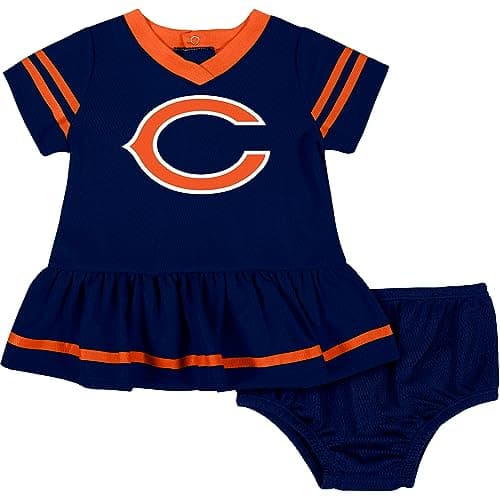Gerber Baby Girl's Standard NFL Jersey Dress and Diaper Cover, Team Color, 18 Months - Image 1