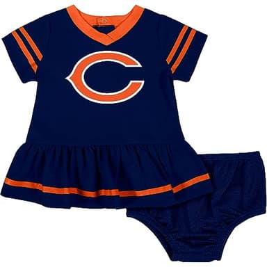 Gerber Baby Girl's Standard NFL Jersey Dress and Diaper Cover, Team Color, 18 Months - Image 1