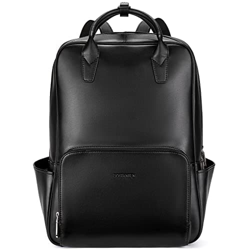 BOSTANTEN Laptop Backpack for Women 15.6 inch Computer Genuine Leather Backpack Purses College Travel Daypack Large Satchel Black - Image 1