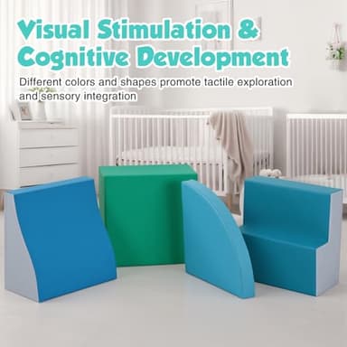 TODIBY 4-Pieces Climbing Toys for Toddlers: PU Leather - Soft Play Climbing for Toddlers - Foam Climbing Blocks for Crawling and Sliding Indoor Playground for Kids - Image 7