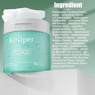 Kestper Madecassoside Toner Pads | 110 Pad Calming Face Pads with Centella Asiatica to Soothe,Balance Skin Tone,Fades Blemishes & Spots | Daily Face Skincare - Image 7