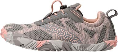 Joomra Minimalist Trail Running Tennis Shoes Walking Size 9-9.5 Women Wide Camping Athletic Hiking Trekking Toes Gym Workout Sneakers Footwear Grey Pink 40 - Image 2