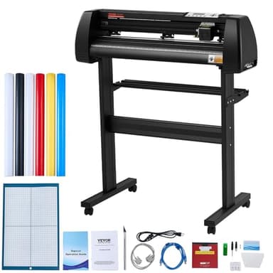 VEVOR 28-inch Cutting Machine for Vinyl, Features LCD Screen, Dual Adjustable Spring Rollers for Sign Crafting, Includes Signmaster for Creative Design & Cutting - Image 1