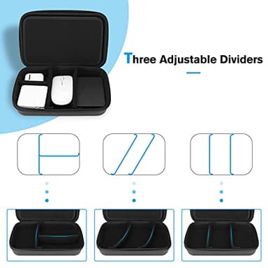 ProCase Hard Travel Electronic Organizer Case for MacBook Power Adapter Chargers Cables Power Bank Apple Magic Mouse Apple Pencil USB Flash Disk SD Card Small Portable Accessories Bag -Black, L - Image 4