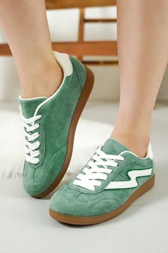 Project Cloud Sneakers for Women - Lace-Up Shoes for Women Trendy Women Sneakers with Memory Foam Insole Women's Fashion Sneakers Non-Slip Womens Shoes (Irita, Green Multi, 9) - Image 5
