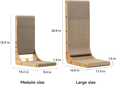 FUKUMARU Cat Scratcher, 18.9 Inch L Shape Cat Scratch Pad, Vertical Cat Scratcher Wall Mounted, Cat Scratching Cardboard with Ball Toy for Indoor Cats - Image 5