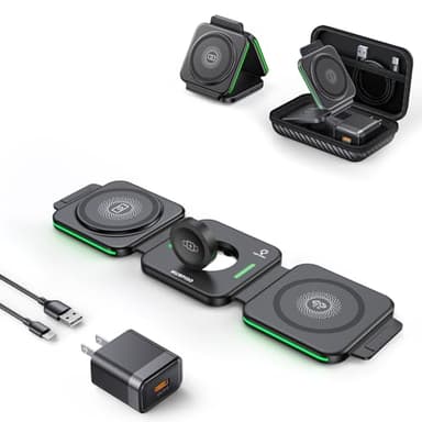 MURPISO 3 in 1 Charging Station for Apple,Magnetic Foldable Charger for Travel,Wireless Charger Pad for iPhone 16/15/14/13/12/Pro/Max/Mini,AirPods Wireless/Pro,iWatch Ultra/SE/10/9/8/7/6/5/4/3/2 - Image 1