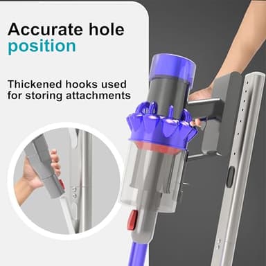 OUTBROS Vacuum Stand, Stable Metal Storage Bracket Stand Holder Compatible with Dyson Handheld V15 V12 V11 V10 V8 V7 V6 Cordless Vacuum Cleaners and Accessories, Silvery - Image 4