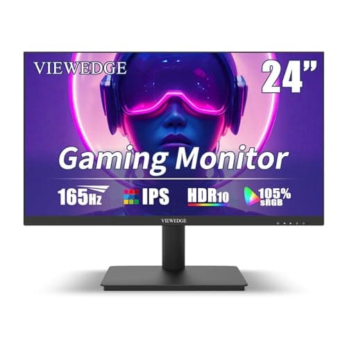 Viewedge 24 Inch Gaming Monitor with 165hz/144hz, IPS 1ms, FHD 1080p and HDR 10 | PC Computer Monitor with 105% sRGB, Bluelight Filter, 2 HDMI & 1 DP Port, Support Freesync and Wall Mounted - Image 1