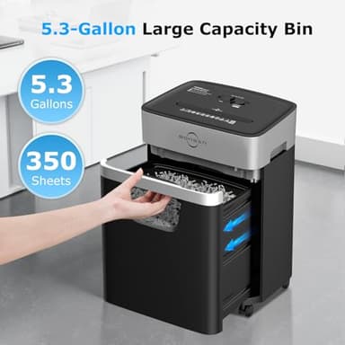 BONSEN 14-Sheet Paper Shredder for Home Office, Heavy Duty Cross Cut Shredder with 5.3 Gal Pullout Bin, Quiet Shredder for CDs/Credit Card/Staple, P-4 Security, Anti-Jam System - Image 5