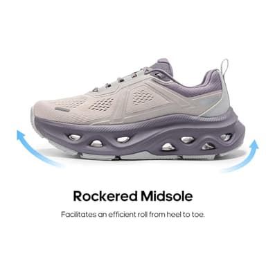 NORTIV 8 Women's Comfortable Walking Shoes Running Tennis MovePropel Athletic Gym Workout Jogging Fashion Sneakers,Size 8,Grey Pink/Purple,SNWS247W - Image 4