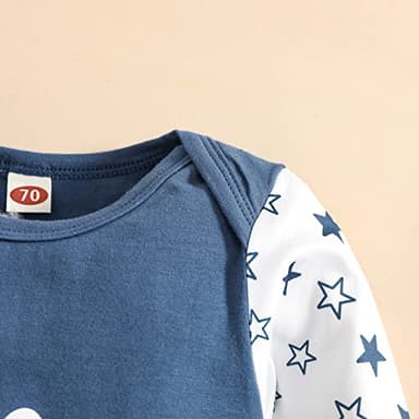 AMAWMW Newborn Baby Boy Little Brother Sleeper Gown Stars Long Sleeve Nightgown Pajamas Gifts Stuff Essential Outfit - Image 4