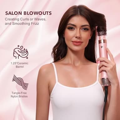 Mythsight StyleVibe™ 6-in-1 Air Styler, Hair Dryer & Blow Dryer Brush with Auto Wrap Curl L/R, Fast Drying, Smooth Blowouts, Root-Lift Volume, No Heat Damage Frizz-Free Thermal Brush with Travel Bag - Image 7
