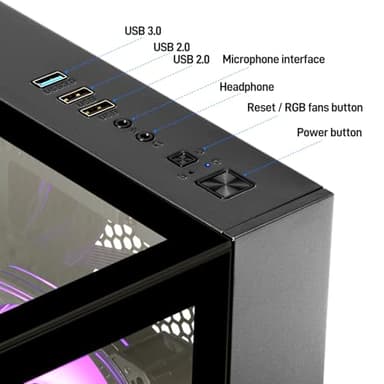 Gaming PC, Prebuilt Desktop with Intel 12th Core i5-12400F & GeForce RTX3050, 32G DDR4 RAM, 1TB NVME SSD, Tower Computer for Gaming, Home and Office (Black) - Image 6