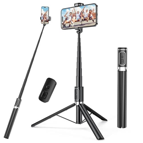 Selfie Stick,67 inch/1.7 Meter Selfie Stick Tripod,Gifts for Women Men,Portable Cell Phone Tripod Stand with Wireless Remote Shutter Compatible with iPhone 16e/16/15/14/13, Samsung Series(Black) - Image 1