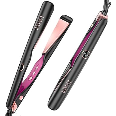 LANDOT Hair Straightener and Curler 2 in 1 - Twist Straightening Curling Iron Combo - Flat Iron Curling Iron in One for Curl Wave Straighten Hair - Image 1