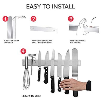 Modern Innovations 16 Inch Stainless Steel Magnetic Knife Bar with Multi-Purpose Functionality as a Knife Holder, Knife Strip, Magnetic Tool Organizer, Art Supply Organizer & Home Organizer - Image 6