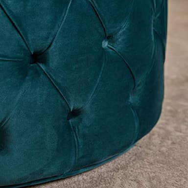 Christopher Knight Home Zelfa Velvet Ottoman, Dark Teal, Round - Image 7