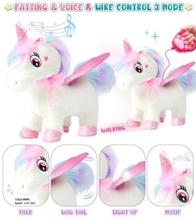Unicorn Toys for Girls Age 4-6 Unicorn Gifts, Walking Talking Singing Interactive Toy, Remote Control Plush Unicorn Pet Care Toy, SOLIEHOO Unicorn Dress up Clothes for Toddler Girls Kids 3 4 5 6 Years - Image 2
