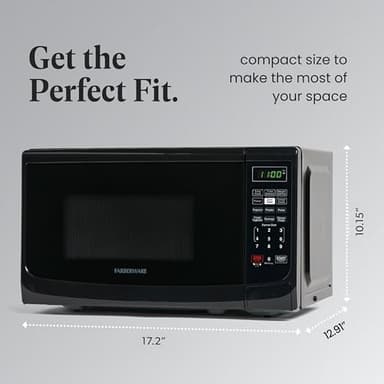 Farberware Countertop 700 Watts, 0.7 cu ft 700-Watt Microwave Oven, Black - Image 4