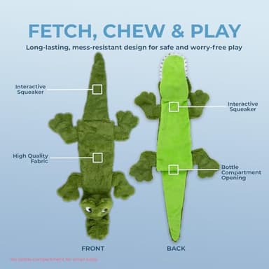 Best Pet Supplies 2-in-1 Stuffless Squeaky Dog Toys with Soft, Durable Fabric for Small, Medium, and Large Pets, No Stuffing for Indoor Play, Supports Active Biting and Play - 4 Figures, Small - Image 3