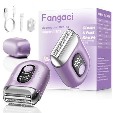 Fangaci Cordless Electric Shaver for Women: Mini Electric Razors with LED Display - Rechargeable Bikini Trimmer - IPX7 Waterproof Wet Dry Face Razor for Body Leg - Image 1