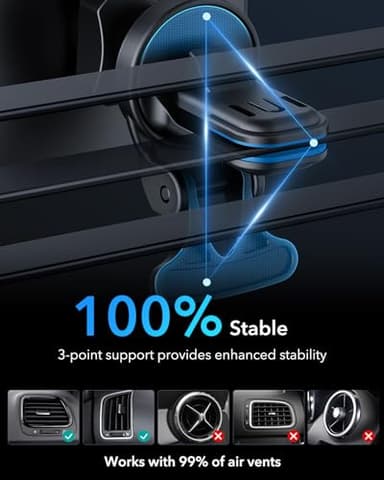 ESR for MagSafe Car Mount Charger, 15W Magnetic Wireless Car Charger, Compatible with MagSafe Car Charger, Air Vent/Dashboard Phone Holder Mount for iPhone 16/15/14/13/12, Fast Charging, Black - Image 5