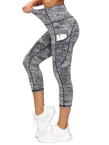 THE GYM PEOPLE Thick High Waist Capris Yoga Pants with Pockets, Tummy Control Workout Running Yoga Leggings for Women - Image 3