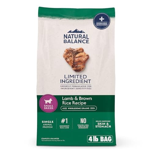 Natural Balance Limited Ingredient Small-Breed Adult Dry Dog Food with Healthy Grains, Lamb & Brown Rice Recipe, 4 Pound (Pack of 1) - Image 1