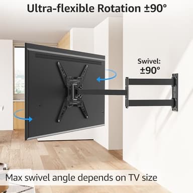 MOUNTUP Long Arm TV Wall Mount for Most 32-65 Inch TVs, Corner TV Mount Full Motion with 31.3” Long Extension, Swivel & Tilt Articulating Bracket, MAX VESA 400x400mm, Holds up to 99 lbs MU0075 - Image 4
