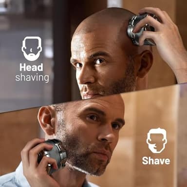Head Shaver for Bald Men, Wyklaus Waterproof Hypoallergenic Head & Face Shaver, Wet/Dry Shaving, Type-C Fast Charging, LED Display, Rechargeable Razor for Men & Women, Ideal Gift - Image 7
