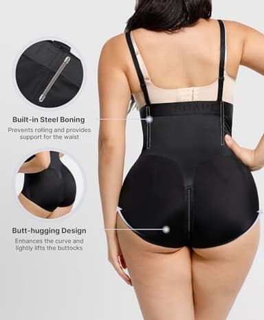 SHAPELLX Tummy Control High Waist Trainer Shapewear for Women Faja Shaping Panties Body Shaper (X-Large Black) - Image 3