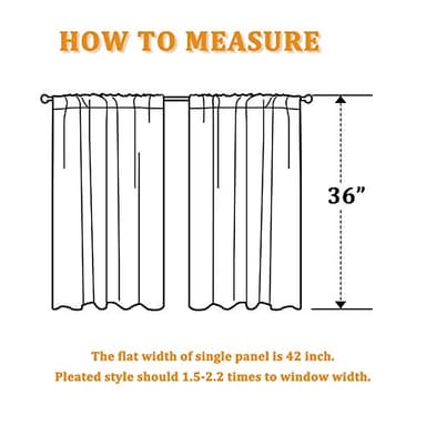 RYB HOME Black Curtains Blackout - Bathroom Small Window Curtains Thermal Insulated Privacy Drapes for Kids Bedroom Living Room Kitchen Basement, Width 42 by Length 36, 1 Pair - Image 8