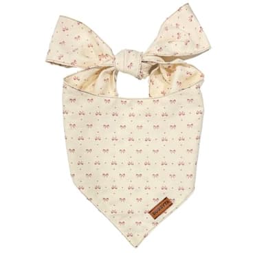 Duggyta Easy-Tie Triangle Dog Bandana with Unique Design, Raspberry/Red Bow Pattern, Premium Soft Cotton Adjustable for Small Dogs, Available for All Seasons Style Pet Accessories - Image 1