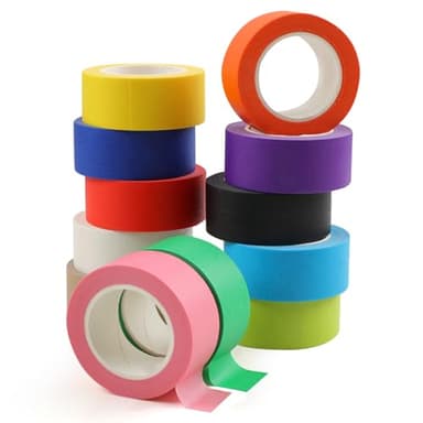 Guirnd 12PCS Colored Masking Tape, Kids Art Supplies Colored Tape, DIY Craft Tape, Colored Tape Rolls, Colored Painters Tape 2.5cm x 12m (1In x 13Yards) - Image 1
