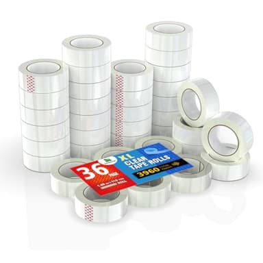 DowDew Clear Packing Tape, [36 Pack] Heavy Duty Packaging Tape 1.88 Inch x 110 Yards Ultra Strong Refill Rolls for Shipping Mailing Moving 3,960 Total Yards - Image 2