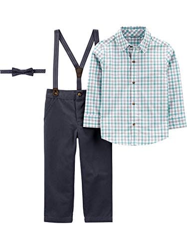 Simple Joys by Carter's Baby and Toddler Boys' 3-Piece Special Occasion Bow-Tie and Suspender Pants Set - Image 1