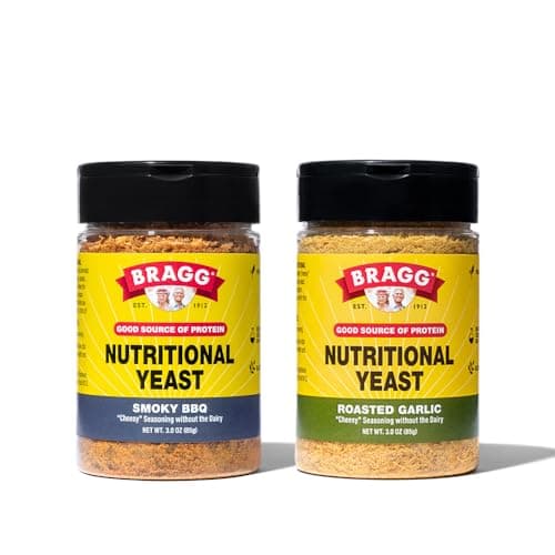 Bragg Nutritional Yeast Seasoning Variety Pack - (2 Pack) 3 oz - Dairy-Free Parmesan Cheese Substitute - Perfect for Salads, Pastas, Popcorn, and More - Image 1