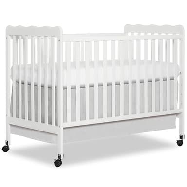 Dream On Me Carson Classic 3-in-1 Convertible Full-Size Baby Crib in White, GreenGuard Gold & JPMA, 4 Mattress Heights, Converts to Day & Toddler Bed, Locking Wheels, Classic Nursery Design - Image 1