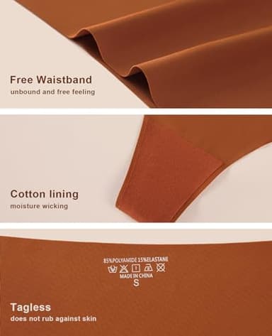 oshkang Thongs for Womens High Waisted Seamless for Women Underwear Sexy Breathable Panties 6 Pack - Image 4