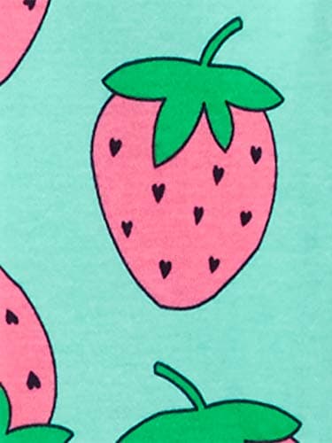 Simple Joys by Carter's Girls' 6-Piece Snug Fit Cotton Pajama Set, Green Strawberries/Pink Flamingo/Rose Llama Print/Navy - Image 3