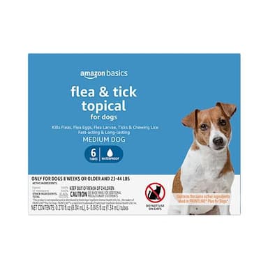 Amazon Basics Flea and Tick Topical Treatment for Medium Dogs (23-44 Pounds), 6 Count (Previously Solimo) - Image 1