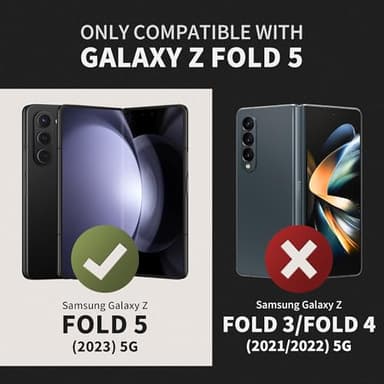 TONGATE for Z Fold 5 Case, [with S Pen Slot & Hinge Protection] [Privacy Glass Screen Protector] Full-Body Military Drop Phone Case for Samsung Galaxy Z Fold 5 with Kickstand & Belt Clip, Black - Image 8