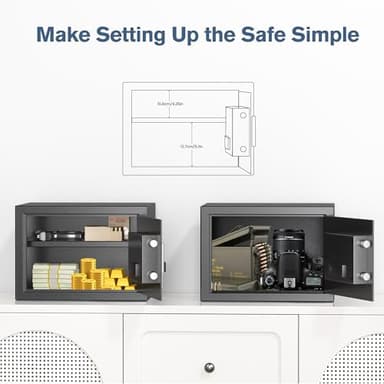 Locksworth Safe for Home, 0.6 Cubic Feet Safety Box, Lock Box for Money, Jewelry, Documents and Guns, Digital Security Safe for Office, Hotel and Personal Use, 13.8"W x 9.8"D x 9.8"H - Image 4