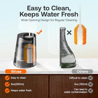 Bitvae Water Dental Flosser for Teeth, Cordless Water Teeth Cleaner Picks, 3 Modes 5 Intensities, IPX7 Waterproof, Rechargeable Water Dental Picks for Cleaning - Black - Image 7